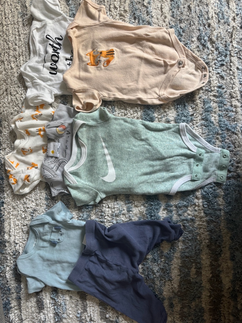 Nike Mint Green Heather Swoosh Baby One-Piece Bodysuit - Picture 2 of 2